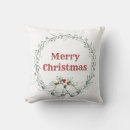 Search for elegant christmas cushions Red holly berries
