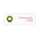 Search for holly berries return address labels Christmas wreath