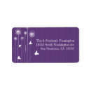 Search for purple floral wedding return address labels Whimsical