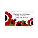 Search for red ladybug return address labels Birthday