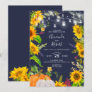Search for navy blue and yellow sunflower invitations Floral