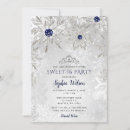 Search for navy sweet 16 invitations Tiara