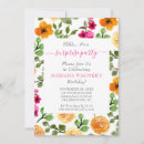 Search for pink orange birthday invitations Simple