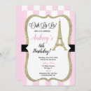 Search for girls paris birthday invitations Pink