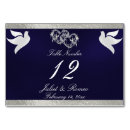 Search for navy blue silver wedding table cards Calligraphy