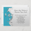 Search for teal blue and silver wedding invitations Floral
