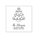 Search for return address christmas rubber stamps Calligraphy script