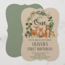 Search for wild one woodland birthday invitations Boy