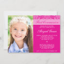 Search for pink damask first communion invitations Elegant