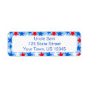 Search for red star return address labels 4th of july