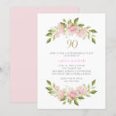 Search for rose gold 90th birthday invitations Watercolor