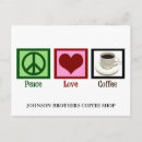 Search for love shopping postcards Coffee shop