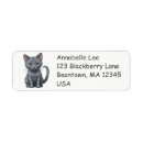 Search for grey cat return address labels Cartoon