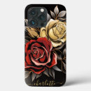 Search for golden flowers iphone cases Red