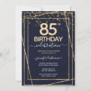 Search for elegant 85th birthday invitations Gold