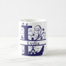 Search for fancy monogram mugs Blue