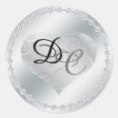 Search for silver metallic wedding stickers Heart