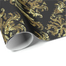 Search for black floral print wrapping paper Gold