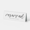 Search for reserved tabletop signs Simple