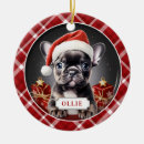 Search for french bulldog christmas tree decorations Red