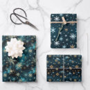 Search for navy and gold christmas wrapping paper Snowflakes