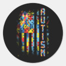 Search for autism awareness round stickers Dad
