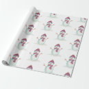 Search for snowman christmas wrapping paper Vintage