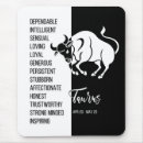 Search for zodiac sign mousepads Taurus