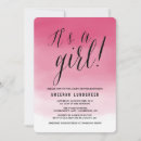 Search for script baby girl shower invitations Watercolor