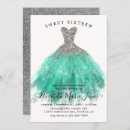 Search for teal and silver sweet 16 invitations Sparkle