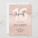 Search for rose gold glitter sweet 16 invitations Elegant