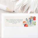 Search for peach and blue return address labels Watercolor