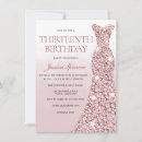 Search for rose gold 13th birthday invitations Pink