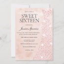 Search for rose gold glitter sweet 16 invitations Pink