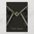 Search for gold trim invitations Black