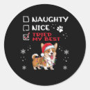 Search for funny corgi stickers Merry christmas