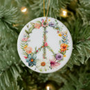 Search for hippy christmas tree decorations Peace