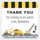 Search for construction party thank you stickers Kids