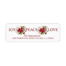 Search for joy love peace return address labels Red