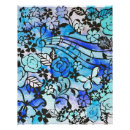 Search for blue floral pattern posters Leaves