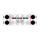 Search for black polka dot return address labels Black and white
