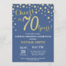 Search for blue 70th birthday invitations Blue and gold