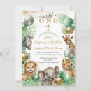 Search for tropical leaves birthday invitations Safari