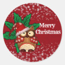 Search for winter owl stickers Merry christmas