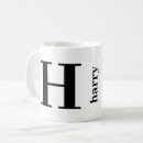 Search for black and white letter mugs Elegant