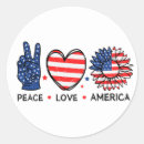 Search for red white blue peace stickers 4th of july
