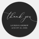 Search for thank you wedding stickers Black and white