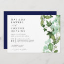 Search for shades of blue wedding invitations Botanical