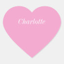 Search for heart shaped name stickers Pink