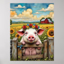 Search for whimsical pig posters Cute